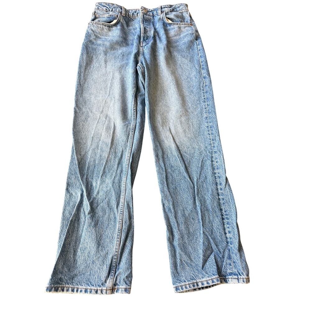 Reformation Cynthia Straight Jeans 30 Blue High Rise Denim Button Fly Outdoor